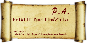 Pribill Apollinária névjegykártya