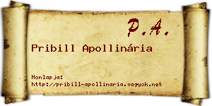 Pribill Apollinária névjegykártya
