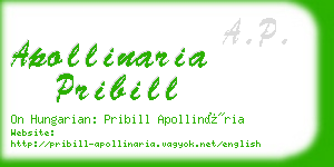 apollinaria pribill business card